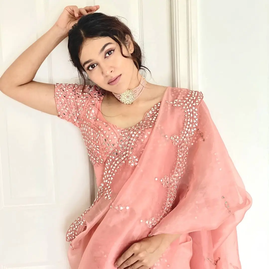 INDIAN ACTRESS ANARKALI NAZAR PHOTOSHOOT IN TRADITIONAL PINK SAREE